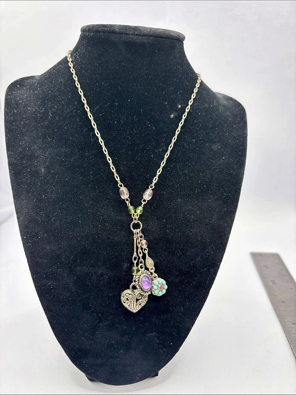 1928 Jewelry Pendant Necklace in Gold & Pink
